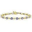 14K Yellow Gold Tanzanite and Diamond Bracelet