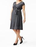 A Pea in the Pod Collection: Velvet Short Sleeve Striped Maternity Dress