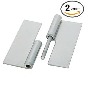 Left Hand, 2.50 Lg., 1.87 Open Width, .075 Leaf Thk., .187 Pin Dia., Slip Joint Hinges, Steel w/Steel Pin (2 Per Package)