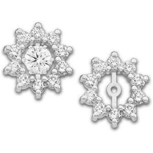 14K White Gold Diamond Earring Jackets – 0.75 Ct.