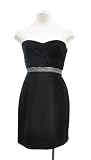 Tibi Black Beaded Detail Waist Strapless Cocktail Dress