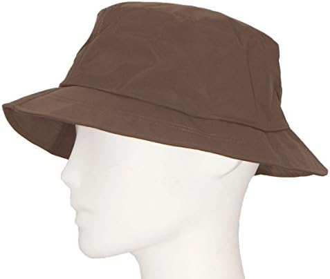 Happy Rainy Days Foldable Rain Hat, small, brown