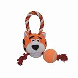 Real Sound Large Tiger on Rope Dog Toy