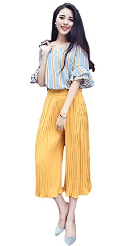 シフォンシャツ＆ワイドパンツ バックストラップ 華やか 春夏物 オフィス レディースファッション 婦人服 ノベルティ付属 BRZ0313