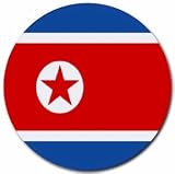 North Korea Flag Round Mouse Pad