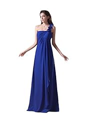 A-line Chiffon Empire   Waistline Floor Length  Lace One Shoulder Bridesmaid Dress  With Ruffles