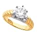 1.45 Carat Diamond Two Tone 14k Gold Bridal Engagement Ring Round H I2