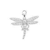 14K White Gold Diamond Dragonfly Charm