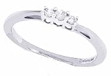 0.10ct Round Cut Diamond Engagement Anniversary Three Stone Ring in 10Kt White Gold