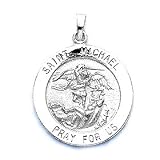 Saint Michael Patron Saint of Policemen Medal In 14kt White Gold - B0002CWSRY