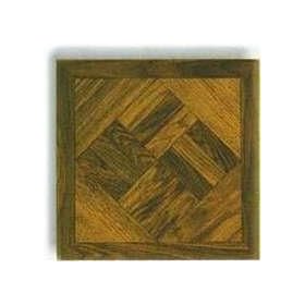 Self Adhesive Vinyl Floor Tile, 12" x 12" x 1.2mm Dark Wood Geo