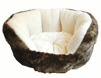 オーガニックコットン製 犬用ベッド 渋い柄プリント シェル型ドッグベッド Lサイズ appydog