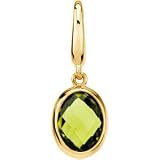 09.00X07.00 Mm 14K Yellow Gold Genuine Checkerboard Peridot Charm