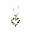 14K Yellow/White Gold 1/4 ct. Diamond with Alternating 1/4 ct. Sapphire Heart Pendant with Chain