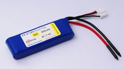 Hyperion G3 Cx 0850 Mah 2S 7.4V 25C/45C Lithium Polymer Battery