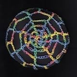 Rainbow Multi Spider Web Crocheted Hair Bun Cover- LARGE