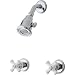 Tools & Hardware : Price Pfister 07-8CPC Savannah 2 Handle Shower Only, Bell Showerhead, Porcelain Cross Handles, Chrom