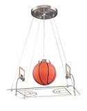 IMAGE OF Elk Lighting 5099/1 Novelty - One Light Basketball Court Pendant, Satin Nickel Finish