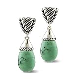 Colorful Pebbles Green Turquoise Teardrop Earrings