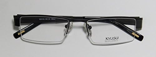 new collection & genuine - designer/brand: KYUSU style/model: 1122 size: 52-18-140 color: GUNMETAL/GRAY type: HALF-RIMLESS OPTICAL EYEGLASSES/FRAMES/EYE GLASSES/EYE WEAR - for men/adults