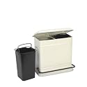 Dulton Retro Step Can Twin Recycle Bin in Cream