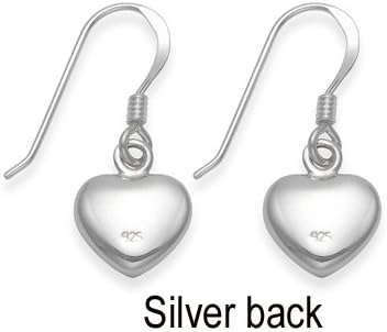 Heather Needham, Sterling Silver Paua Shell Heart Drop Earrings. Heart Size: 8mm X 9mm