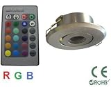 GreenLEDBulb 3 Watt RGB LED Downlight bulb with a Remote, 16 color choices, Replacement for Halogen recessed downlighting, ceiling lighting, accent lighting