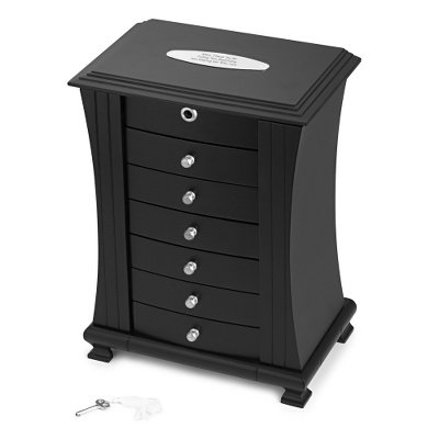 Personalized Tall Java Wood Jewelry Box Gift