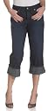 IZOD Women's 5 Pocket Cuffed Denim Cropped Pant