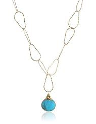 Devon Leigh Gold and Turquoise Pendant Necklace, 19.5"