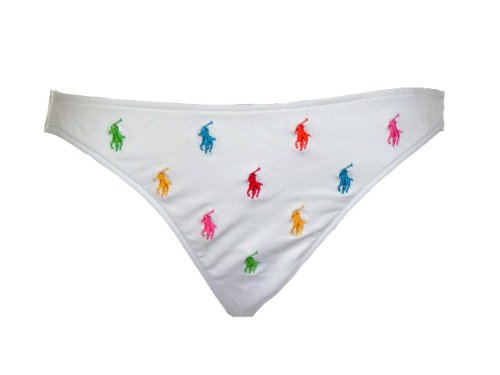 Ralph Lauren White Swimsuit-bottoms w/Colorful Logos XS