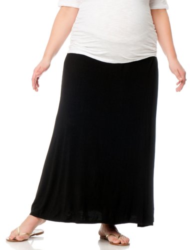 Motherhood Plus Size Self Belly Lightweight Maternity Skirt