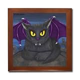 Vampire's Cat Vlad Ceramic Wood Tile Box CHX34BX By Carrie Hawks
