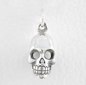 Small Three Dimensional Skull Pendant in Sterling Silver, #8292