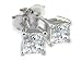 1.5 ctw Princess Cut Diamond Stud Earrings in 14K White Gold