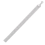 14K White Gold Balinese Bead Bracelet - 7.25 inches
