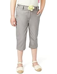 Autograph Pure Cotton Belted Cropped Trousers