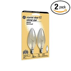 GE Candelabra Base Light Bulb, 40 Watts, Pack Of 2 by GE Lighting