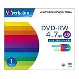 三菱化学メディア DVD-RW 4.7GB PCデータ用 6倍速対応 1枚スリムケース入り シルバーディスク DHW47RP1V1