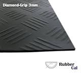 Diamond-Grip Rubber Mats and Flooring - Black - 3MM Thick - 4 feet Wide Rolls