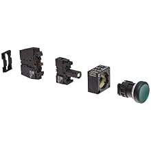 Siemens 3SB3251-0AA41 Pushbutton Unit, Flat Button, Momentary Operation, Illuminated, 110VAC/VDC Integrated LED, 1 NO + 1 NC Contact Type, Green