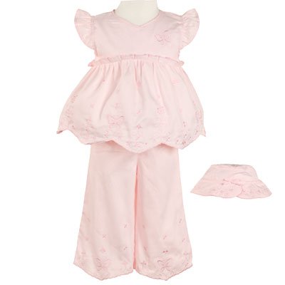 Infant Baby Clothing on Infant Baby Girl Clothes 3pc Pink Boutique Top Capri Sandal Set Spring