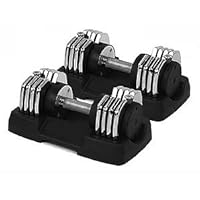 Two (2) 50 lb. Bayou Chrome Adjustable Dumbbells
