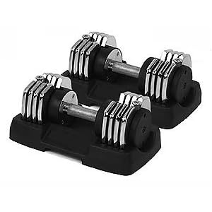 Two (2) 50 lb. Bayou Chrome Adjustable Dumbbells