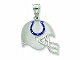 Sterling Silver Indianapolis Colts Enameled Helmet Charm LIFETIME WARRANTY