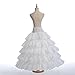Topwedding 4 Hoops Ruffled Nylon Floor Length Half Slip Bridal Petticoat