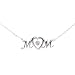 Sterling Silver MOM Cable Chain with Pink CZ 16in - 18in Adjustable Necklace