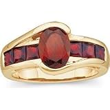 14K Yellow Gold Genuine Garnet Ring Size 7