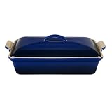 Le Creuset Heritage 12 Inch x 9 Inch Covered Stoneware Rectangular Dish, Cobalt