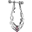 Sterling Silver 925 Love Pink Cubic Zirconia Cartilage Ear Piercing